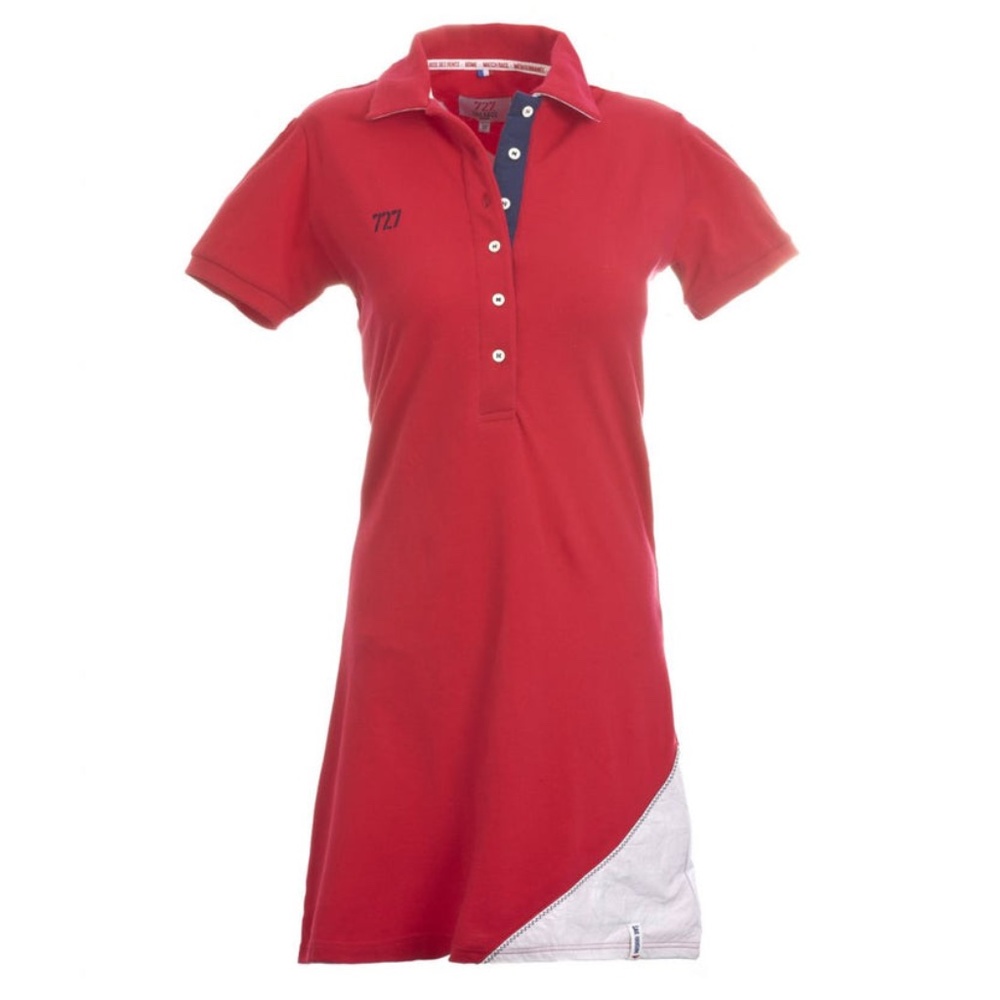 727 sailbags Polo dress with Spinnaker sail,  Red